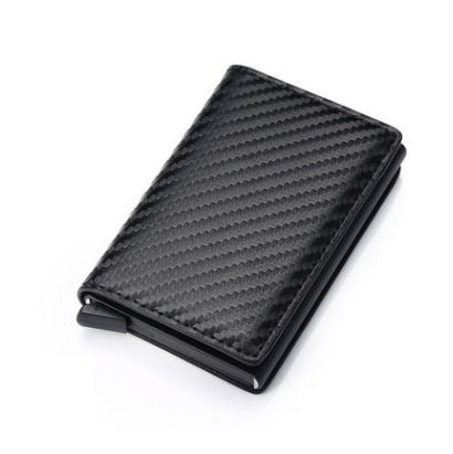 PU Leather Credit Holder Business Money Cash Card Package RFID Wallet Automatic Aluminum Alloy Card Men Bag