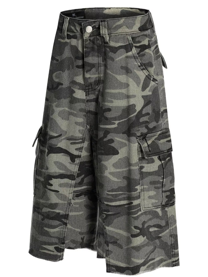 Men's Camouflage Cargo Denim Capris