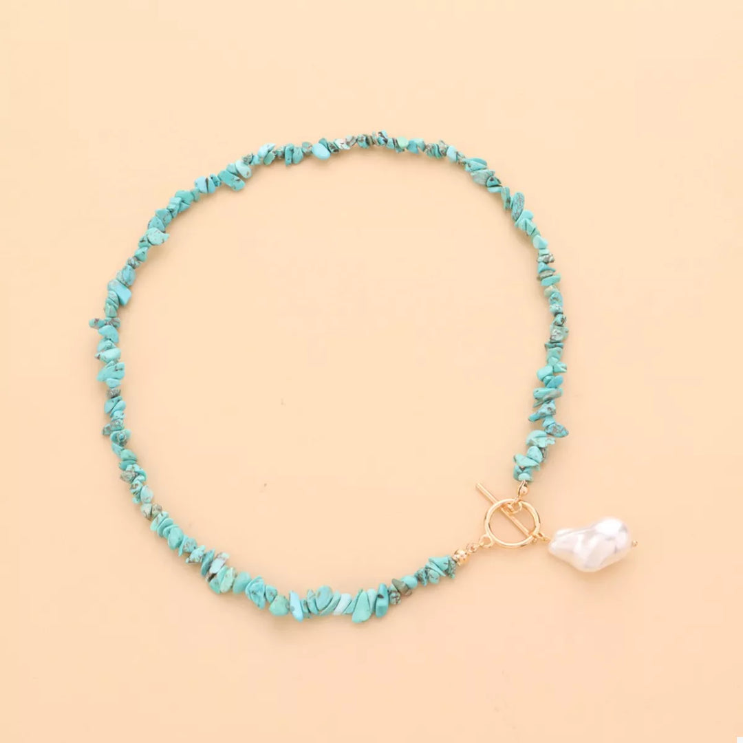 Turquoise Irregular Pearl Necklace