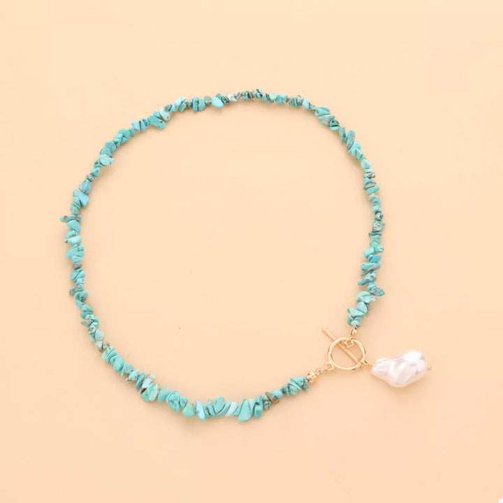 Turquoise Irregular Pearl Necklace