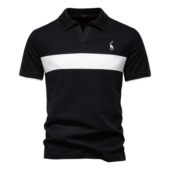 Deer Embroidered POLO Men's Lapel Short-sleeved T-shirt