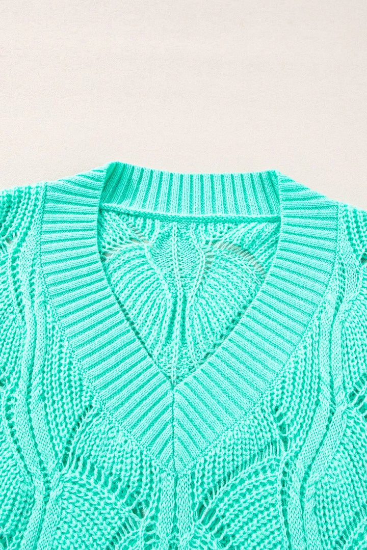 Elegant Texture V-Neck Knit Top