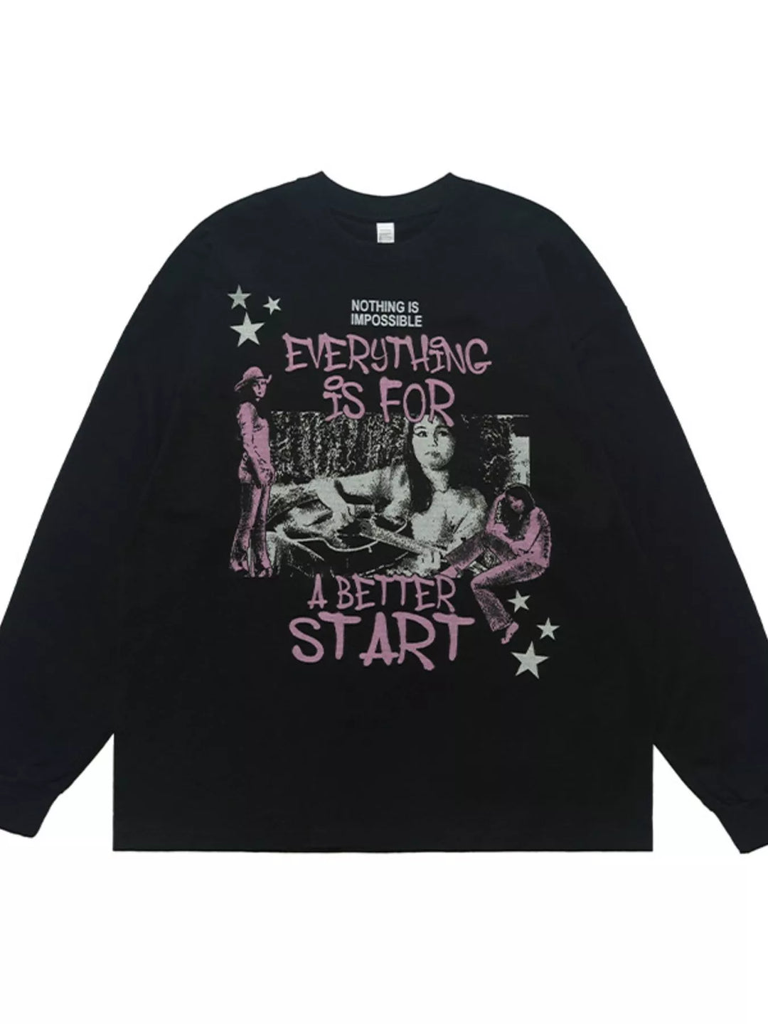 Men's Graphic Round Neck Long Sleeve T-Shirt