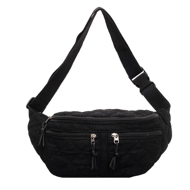 Solid-color Down Cotton Chest Bag Niche-design Shoulder And Crossbody Versatile And Easy To Match
