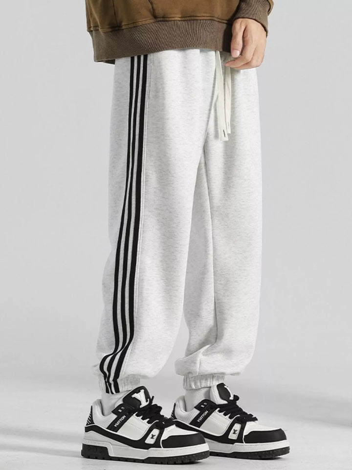Men's Plus Size Casual Loose Fit Striped Pants