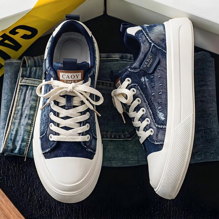 2026 Men's Summer Low-Top Canvas Skate Shoes, Platform Non-Slip Breathable Trendy Sneakers For Commute