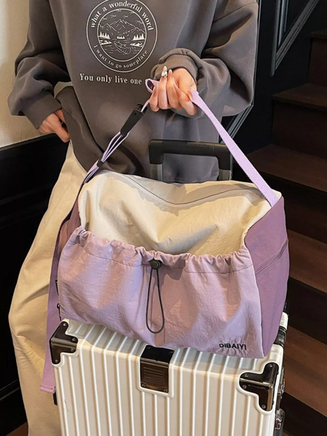 Lightweight Drawstring Closure Travel Bag