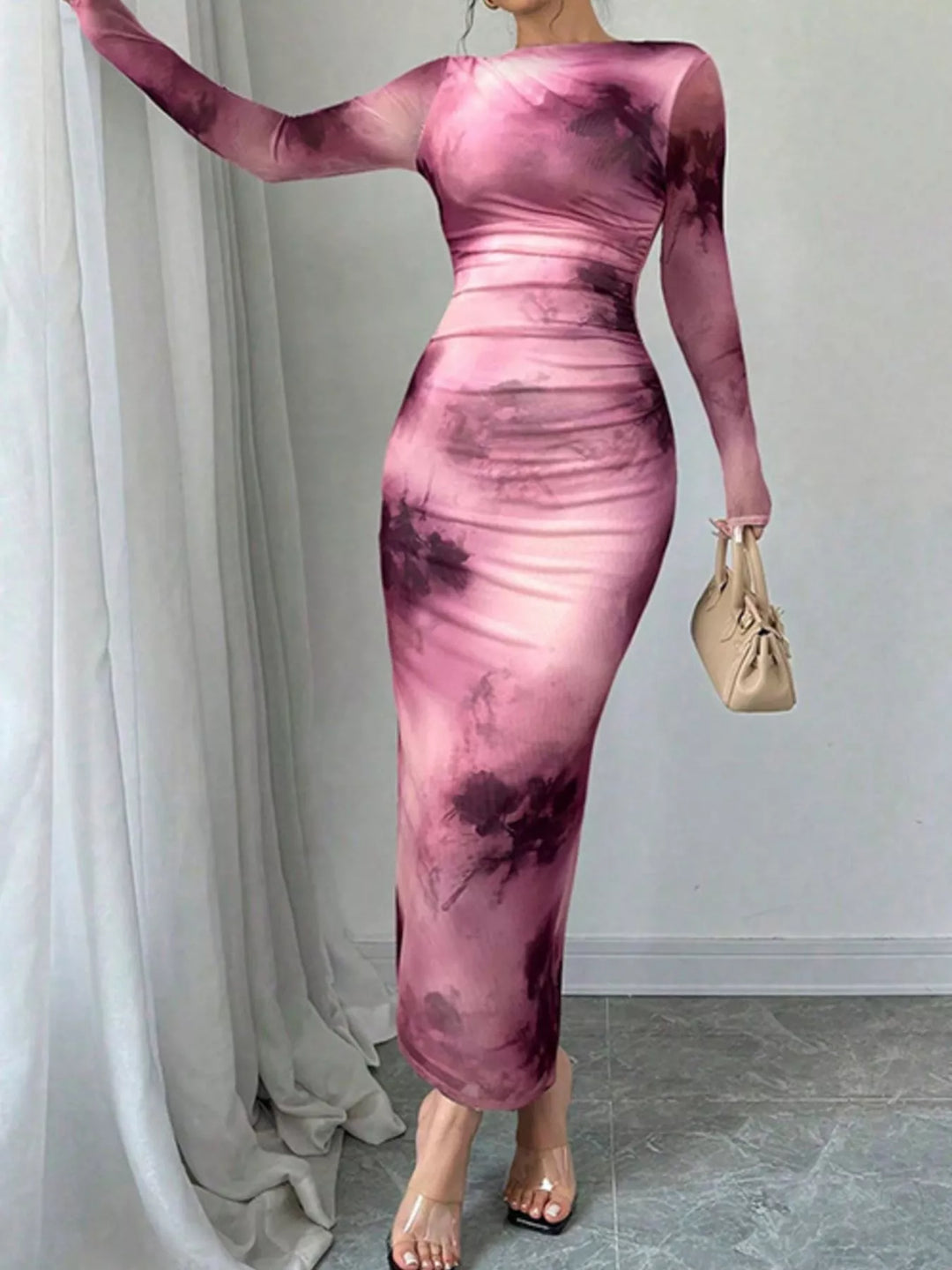 Tie-Dye Bodycon Maxi Dress