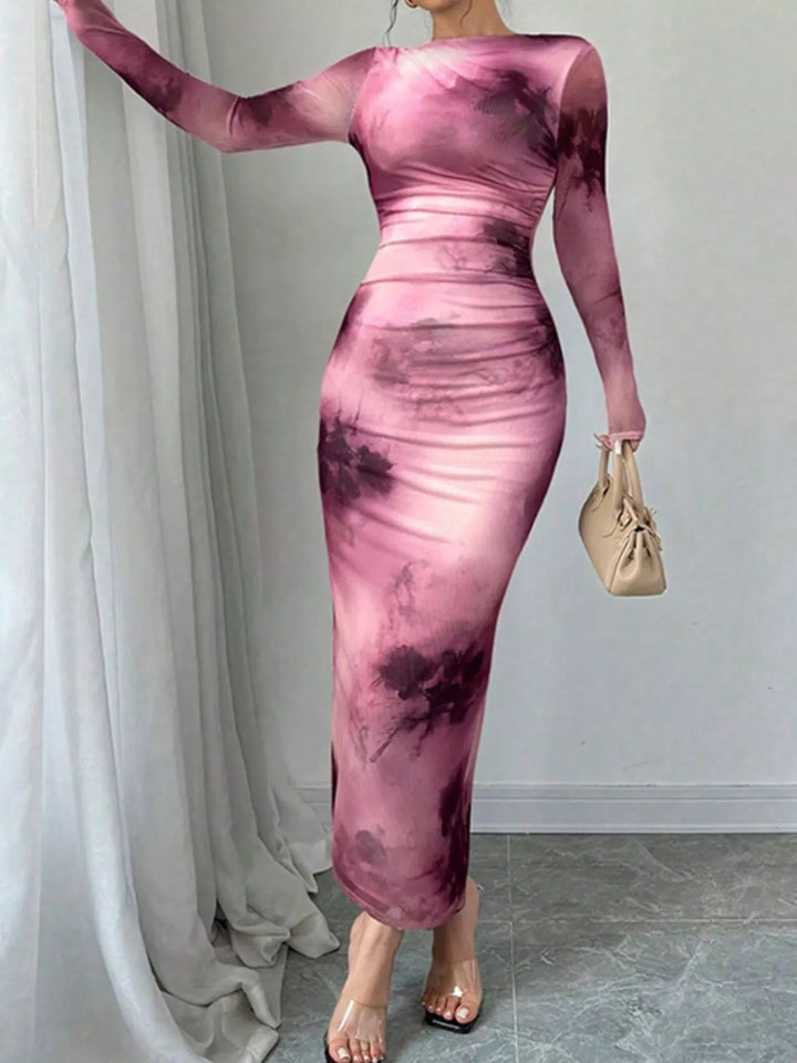 Tie-Dye Bodycon Maxi Dress