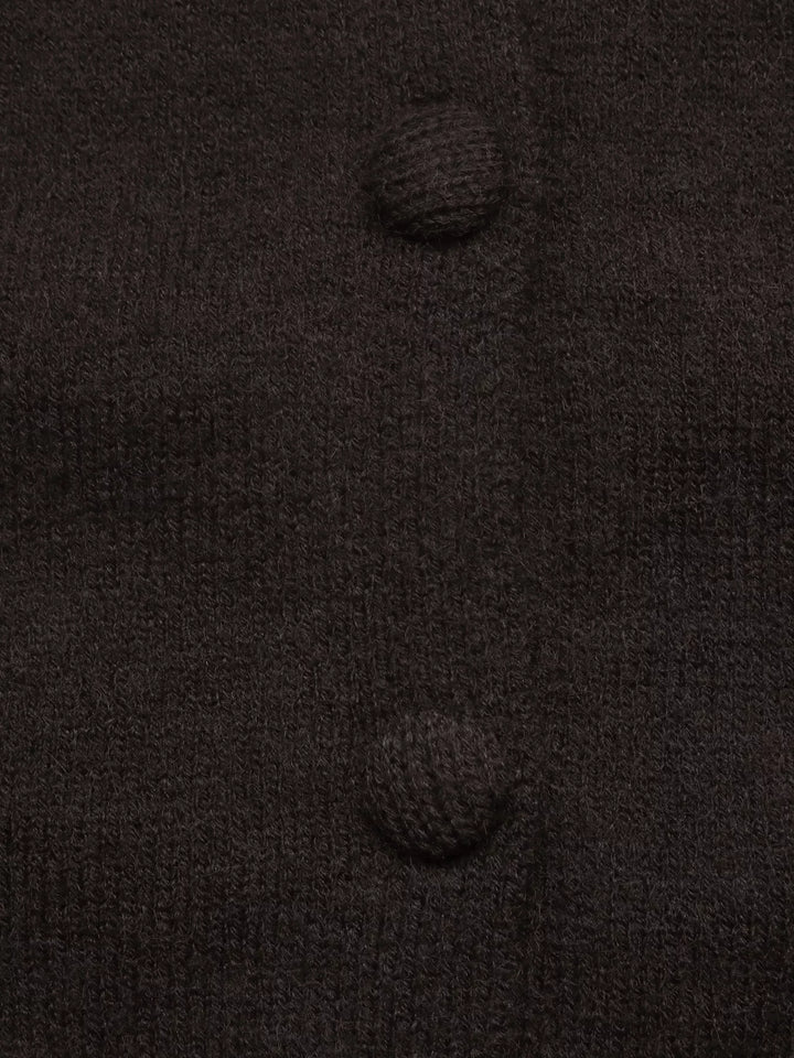 Crew Neck Button-Up Cardigan