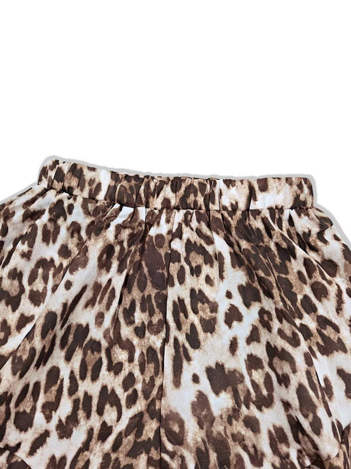 Leopard Sleeveless Top and Skort Set