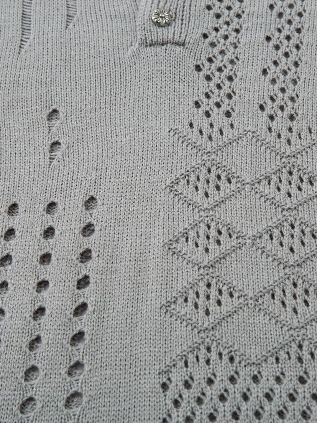 Men's Openwork Button Detail Knit Henley T-Shirt
