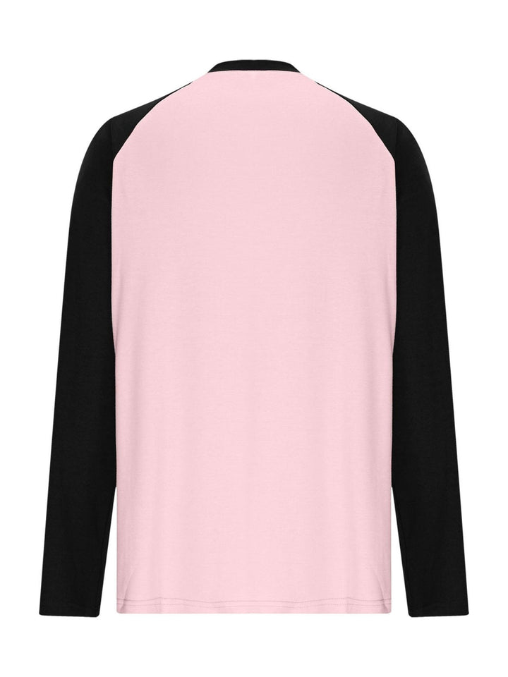 Round Neck Raglan Sleeve T-Shirt with Pocket