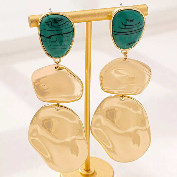 18K Gold-Plated Alloy Drop Earrings