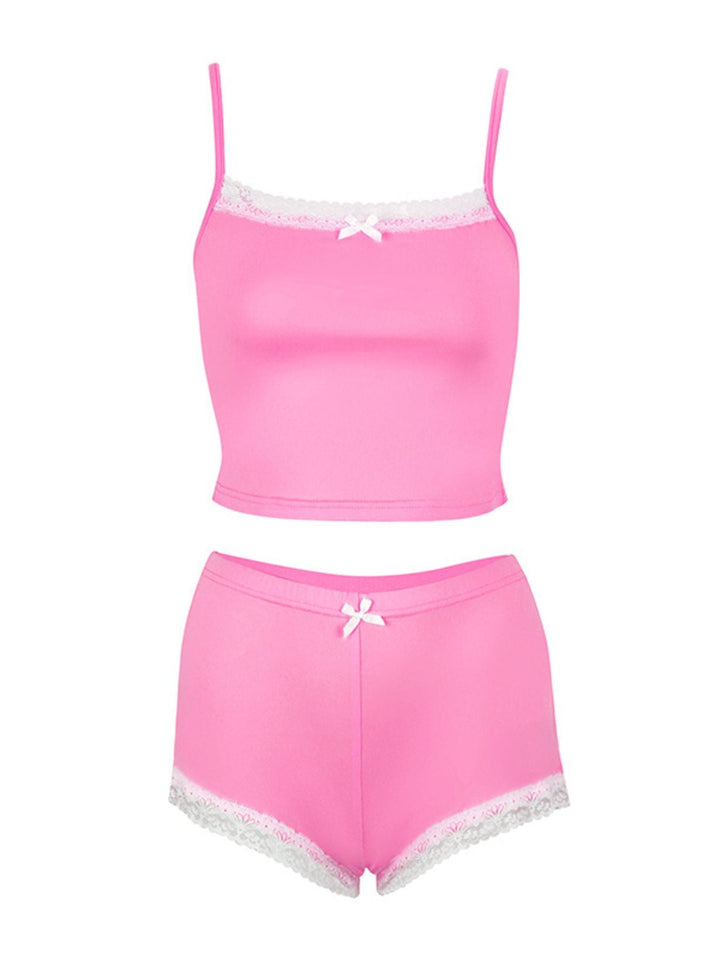 Lace Trimmed Cami and Shorts Set
