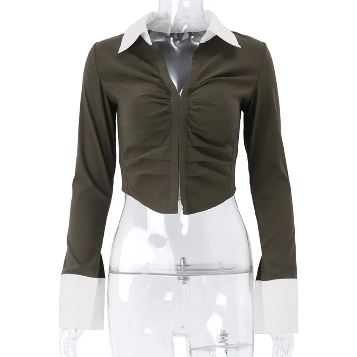 Deep V Crop Top and Hook Closures