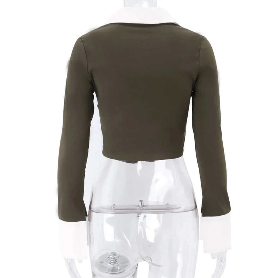 Deep V Crop Top and Hook Closures