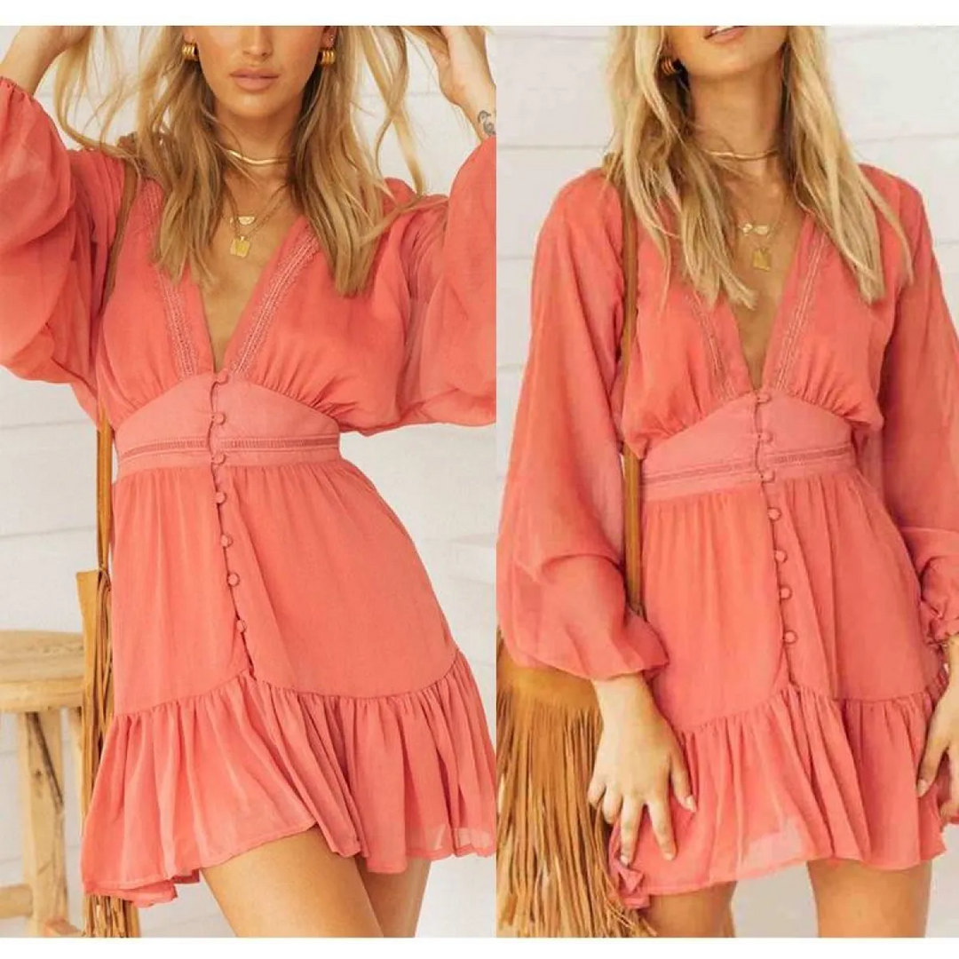 Deep-V Mini Dress