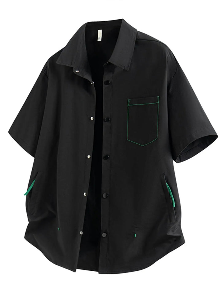 Men's Full Size Snap Down Short Sleeve Shirt Plus Size