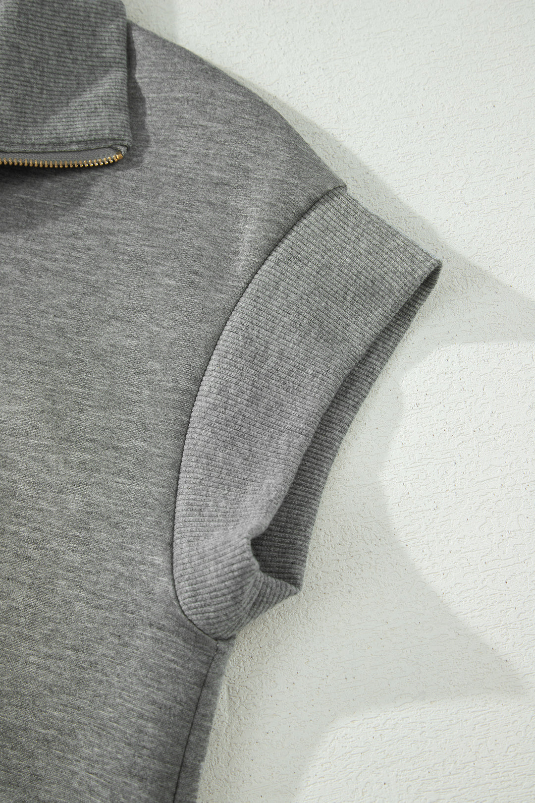 Gray Half Zip Polo Tee Casual Pant Set