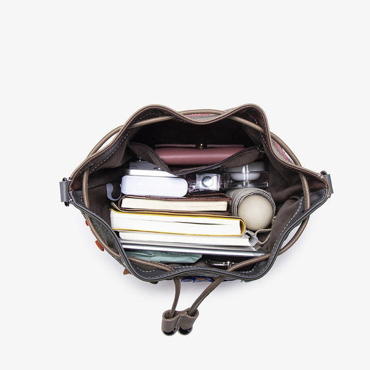 New Stylish Womens Genuine Leather Bucket Bag