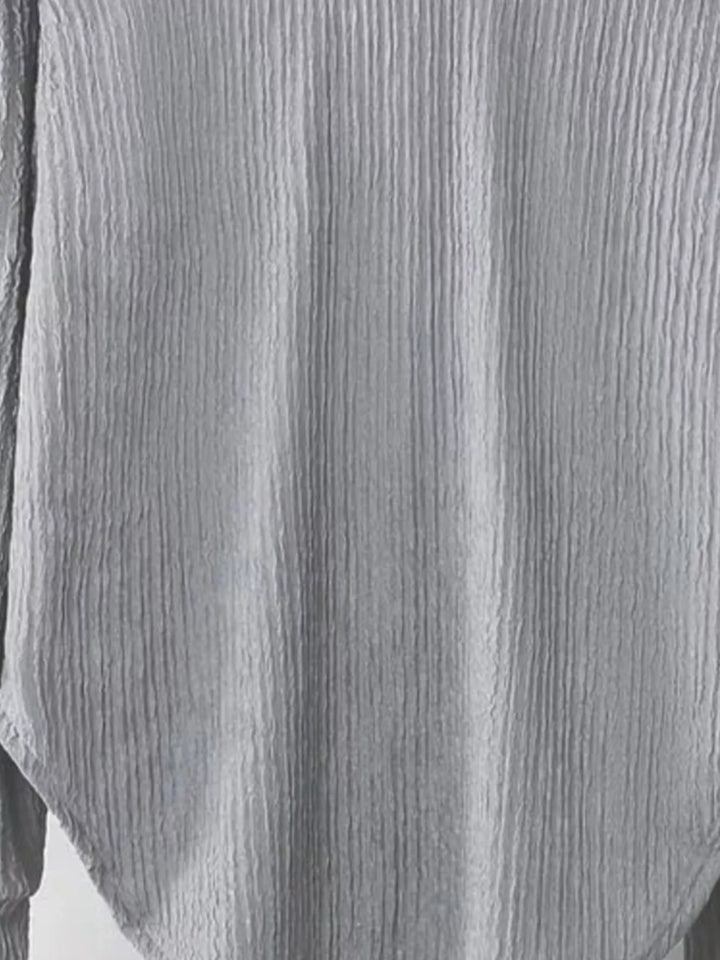 Textured Long Sleeve Hoodie and Pants Set