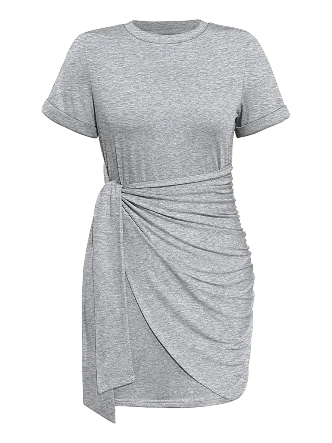 Round Neck Short Sleeve Mini Tee Dress