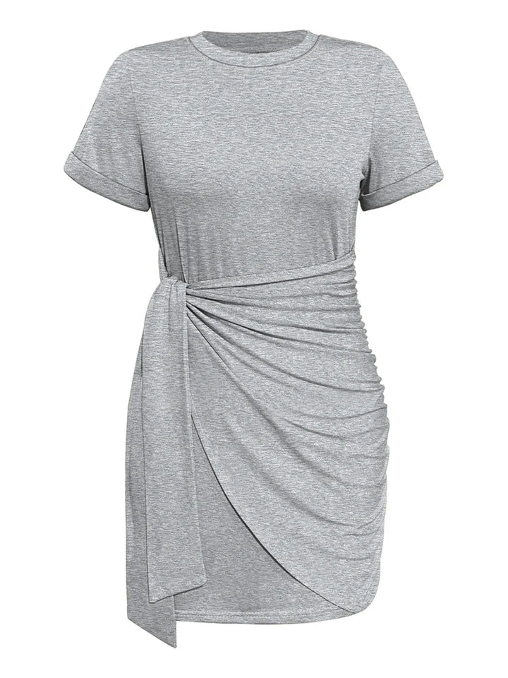 Round Neck Short Sleeve Mini Tee Dress