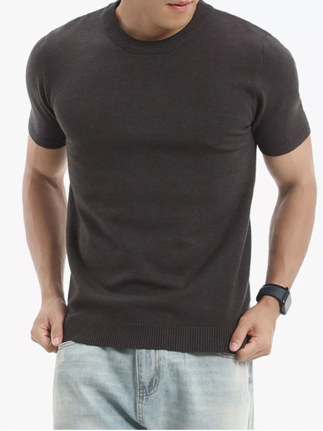 Men's Plus Size Casual Short Sleeve Knit Top