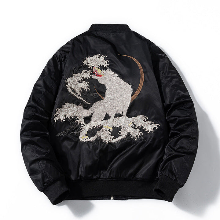 Mens Loose-Fit Trendy Embroidered Jacket