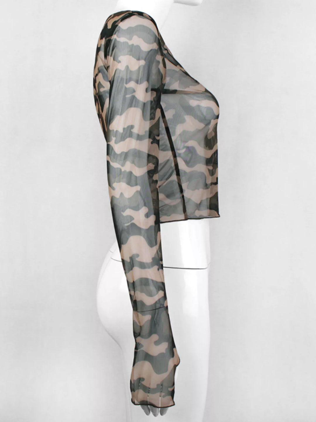 Camouflage Mesh Long Sleeve T-Shirt