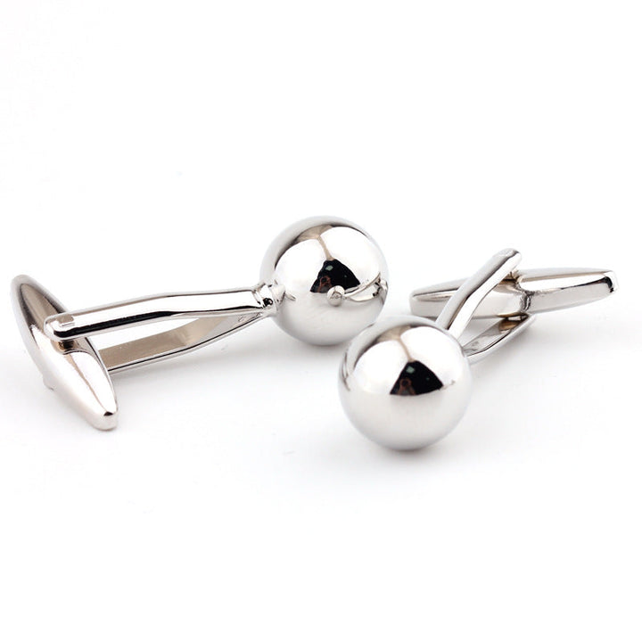 Silver Steel Ball Shape Metal Cufflinks French Shirt Men's Cufflink