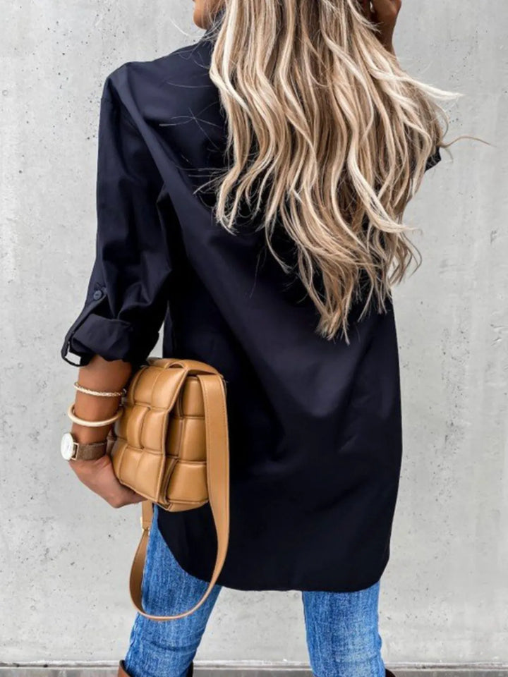 Button Up Roll-Tab Sleeve Shirt
