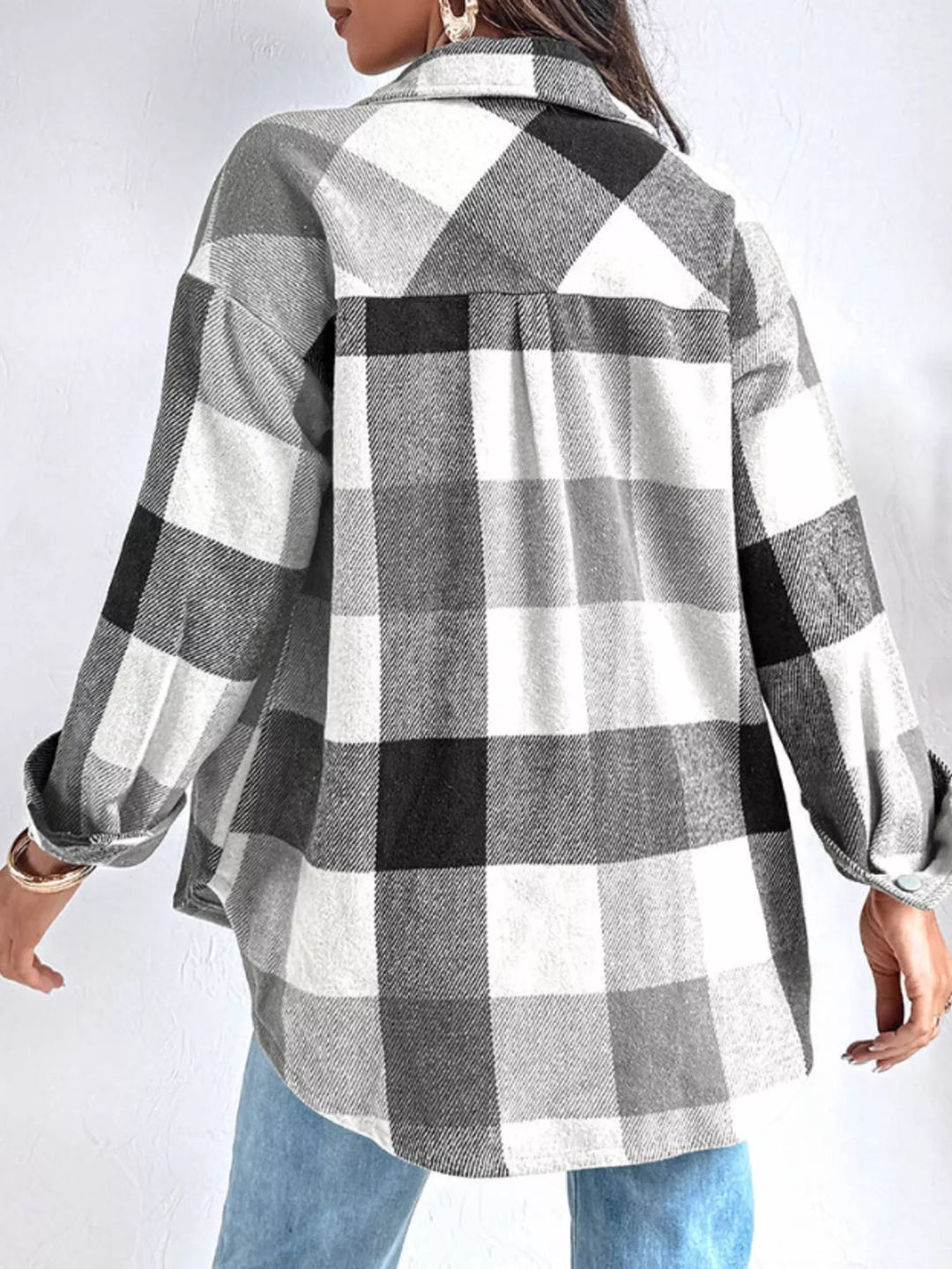 Plaid Button-Up Long Sleeve Shirt