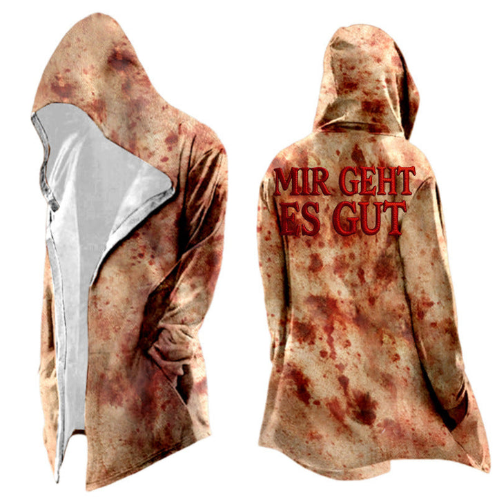 Mens Mid-Length Digital-Print Abstract Cape