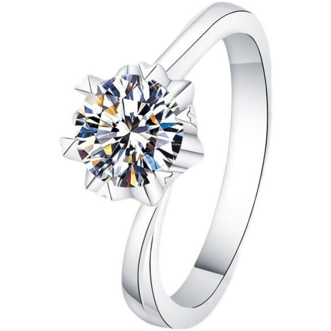 1 Carat 925 Sterling Silver Moissanite Ring