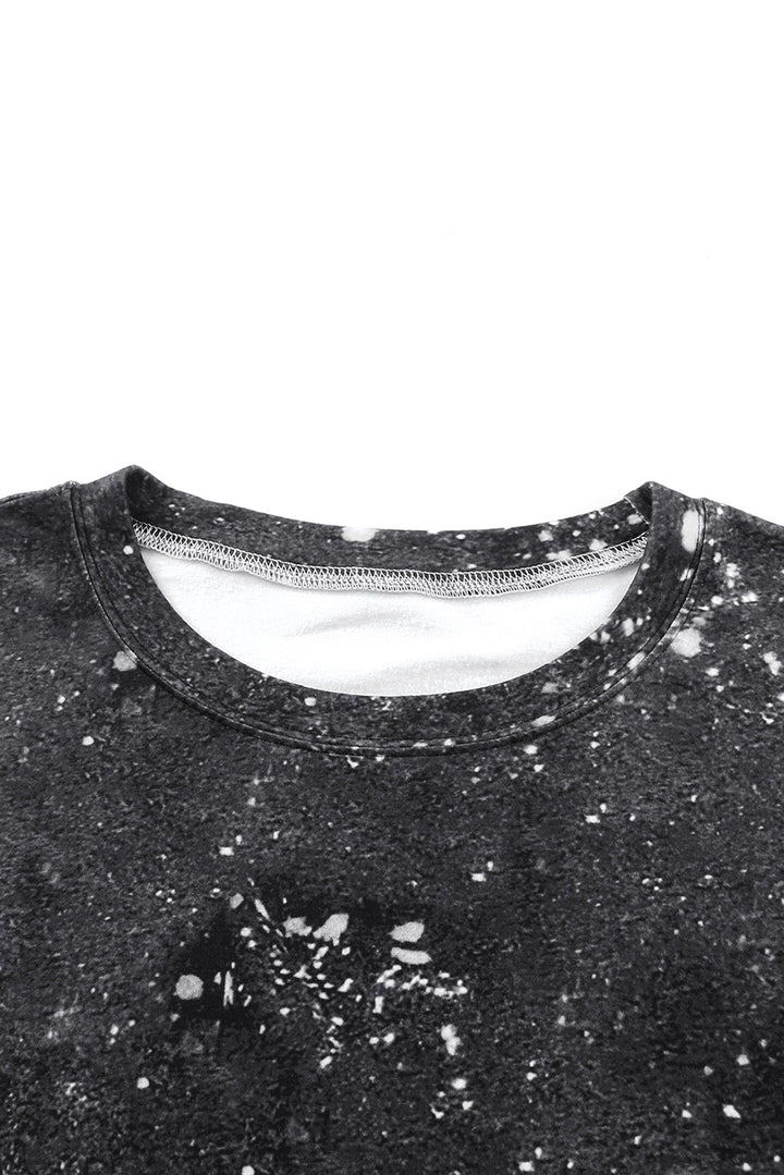 Black Leopard Bleached Pullover Sweatshirt