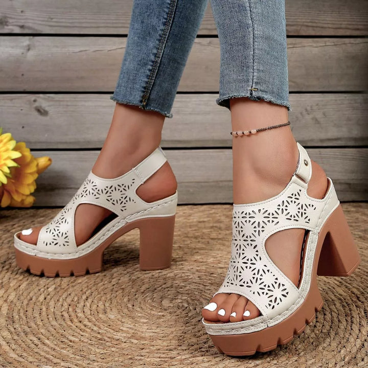 Open Toe Block Heels Sandals