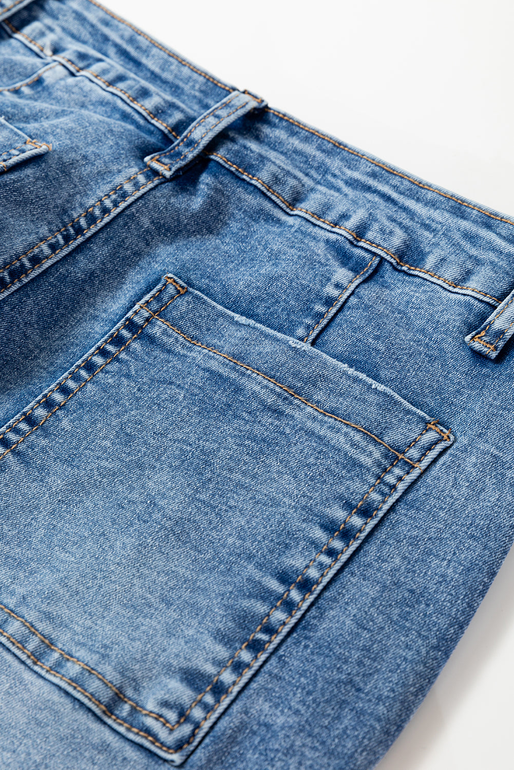 Dusk Blue Seam Detail Ankle Length Cropped BarrelJeans