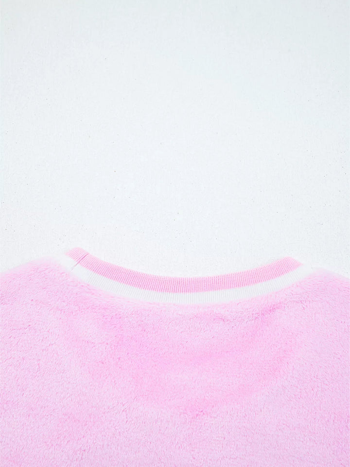 Sequin Chenille MERRY Graphic Plush Sweatshirt