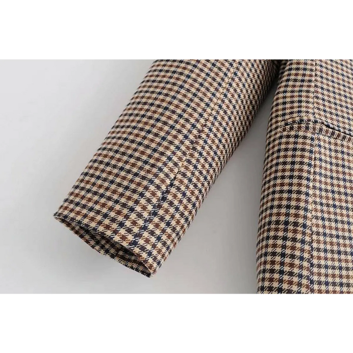Double Breasted Checkered Blazer