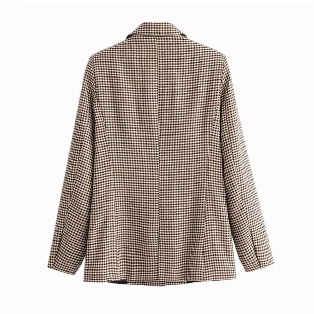 Double Breasted Checkered Blazer
