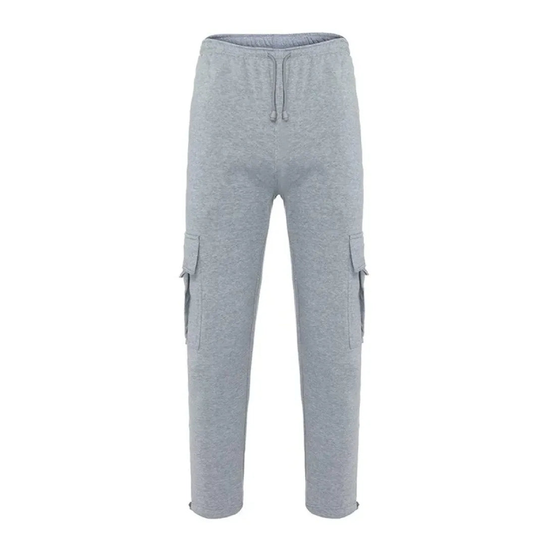Men's Drawstring Cargo Pants – Loose Fit Wide-Leg Sweatpants
