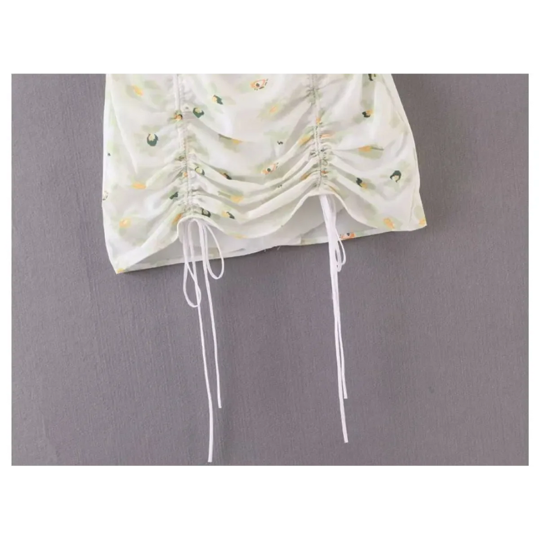Drawstring Mini Skirt