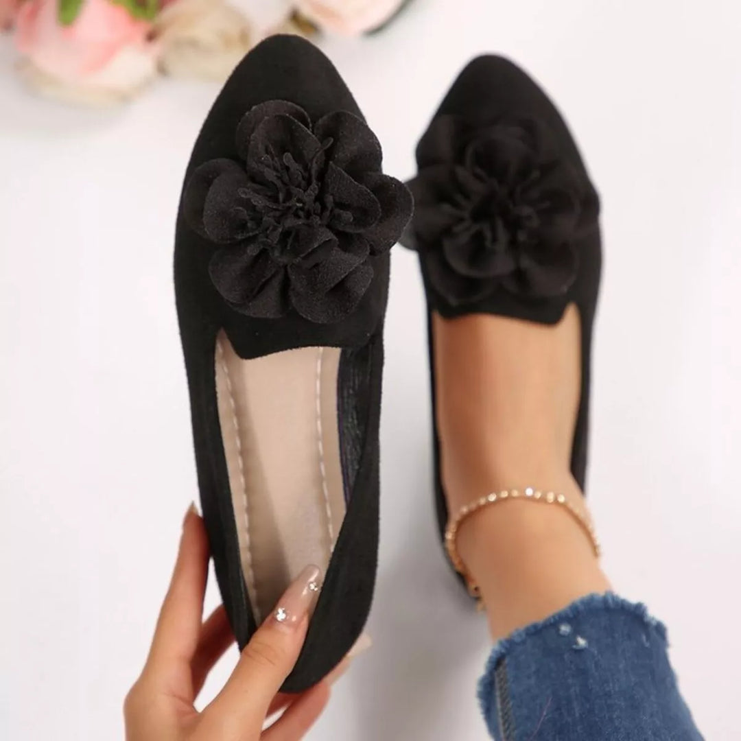 Flower Point Toe Flats Slip-Ons