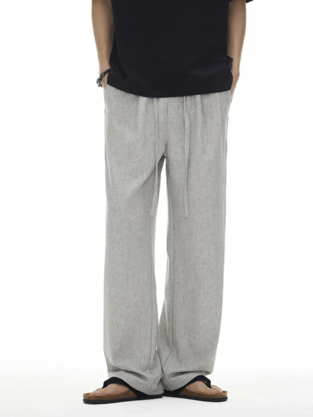Men's Plus Size Drawstring Wide Leg Pants