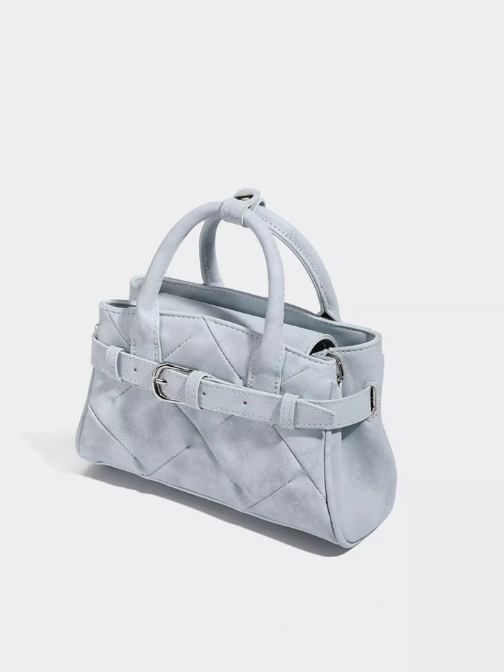 Quilted Buckle Accent Crossbody Bag