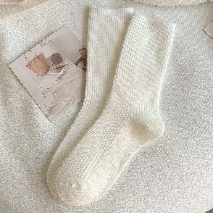 Autumn And Winter Solid Color Wool Socks