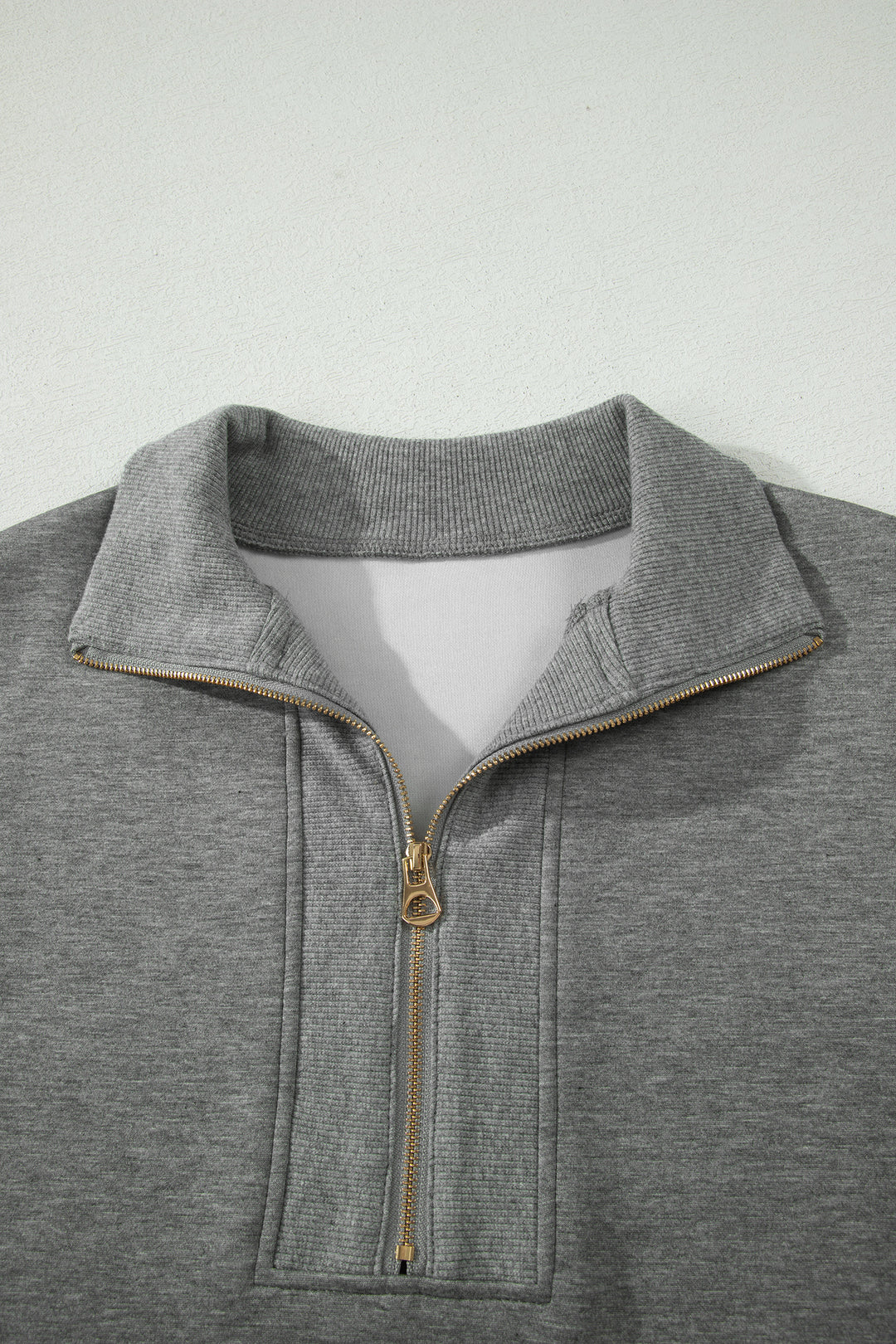Gray Half Zip Polo Tee Casual Pant Set