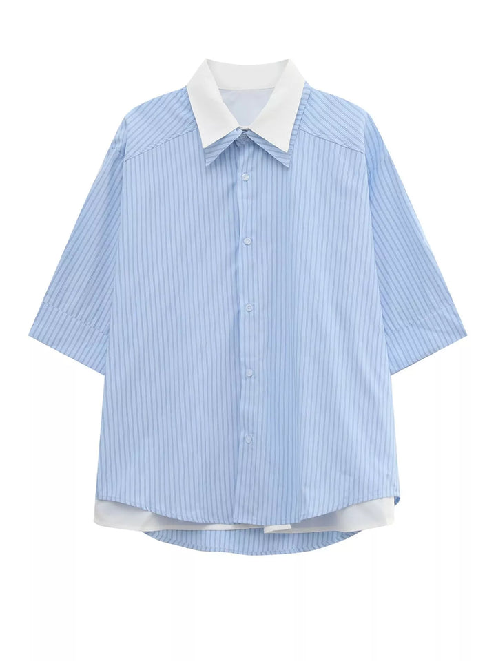 Men's Striped Button Up Shirt